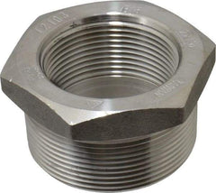 Merit Brass - 2" Grade 316/316L Stainless Steel Pipe Hex Bushing - MNPT x FNPT End Connections, 3,000 psi - Americas Industrial Supply