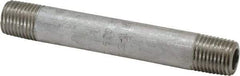 Merit Brass - Schedule 80, 1/4" Pipe x 3-1/2" Long, Grade 316/316L Stainless Steel Pipe Nipple - Seamless & Threaded - Americas Industrial Supply