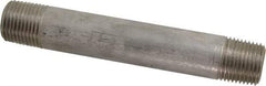 Merit Brass - Schedule 80, 1/2" Pipe x 5" Long, Grade 316/316L Stainless Steel Pipe Nipple - Seamless & Threaded - Americas Industrial Supply