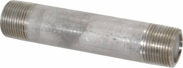 Merit Brass - Schedule 80, 1" Pipe x 6" Long, Grade 316/316L Stainless Steel Pipe Nipple - Seamless & Threaded - Americas Industrial Supply