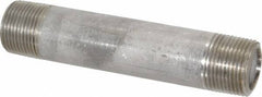 Merit Brass - Schedule 80, 1" Pipe x 6" Long, Grade 316/316L Stainless Steel Pipe Nipple - Seamless & Threaded - Americas Industrial Supply