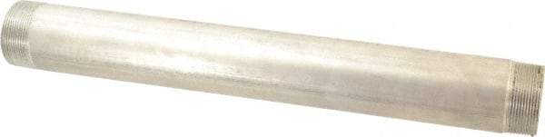 Merit Brass - Schedule 40, 2" Pipe x 18" Long, Grade 316/316L Stainless Steel Pipe Nipple - Welded & Threaded - Americas Industrial Supply