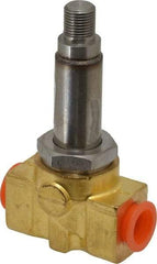 Parker - 1/4" Port, Brass Solenoid Valve - Closed, PCTFE Seal - Americas Industrial Supply