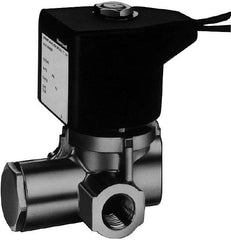 Parker - 1/8" Port, Stainless Steel Solenoid Valve - Closed, Nylon Seal - Americas Industrial Supply