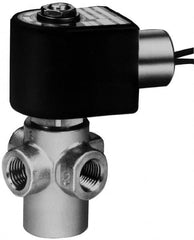 Parker - 1/4" Port, Brass Solenoid Valve - Multipurpose, FKM Seal - Americas Industrial Supply