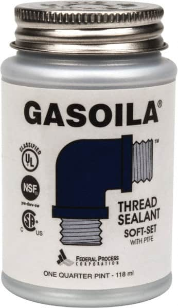 Federal Process - 1/4 Pt Brush Top Can Blue/Green Easy Seal Applicator with Gasoila Soft-Set - 600°F Max Working Temp - Americas Industrial Supply