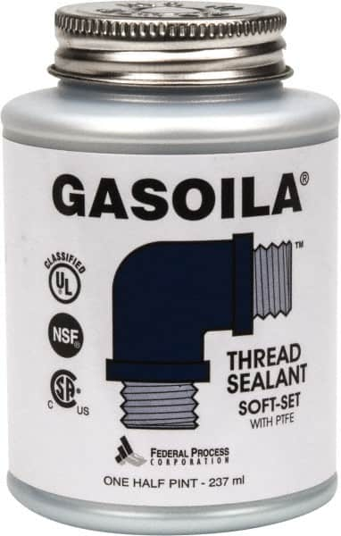 Federal Process - 1/2 Pt Brush Top Can Blue/Green Easy Seal Applicator with Gasoila Soft-Set - 600°F Max Working Temp - Americas Industrial Supply