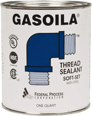 Federal Process - 1 Qt Flat Top Can Blue/Green Easy Seal Applicator with Gasoila Soft-Set - 600°F Max Working Temp - Americas Industrial Supply