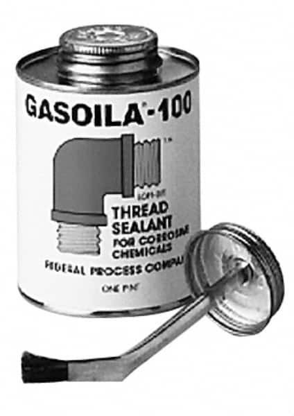 Federal Process - 1/2 Pt Brush Top Can Black Federal Gasoila-100 Thread Sealant - 450°F Max Working Temp - Americas Industrial Supply