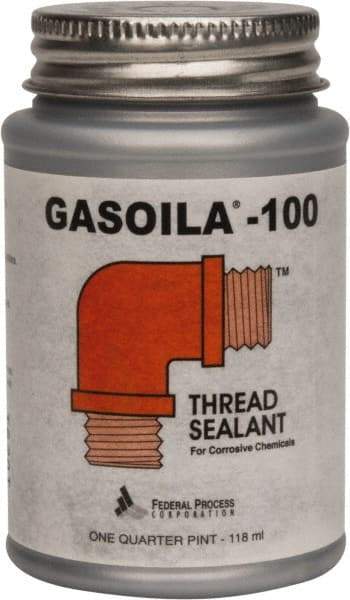 Federal Process - 1/4 Pt Brush Top Can Black Federal Gasoila-100 Thread Sealant - 450°F Max Working Temp - Americas Industrial Supply