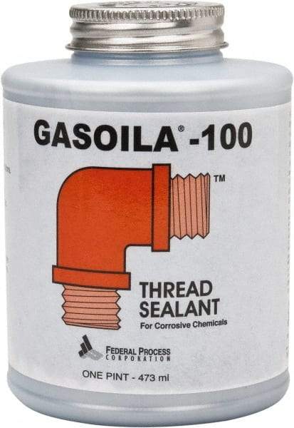 Federal Process - 1 Pt Brush Top Can Black Federal Gasoila-100 Thread Sealant - 450°F Max Working Temp - Americas Industrial Supply