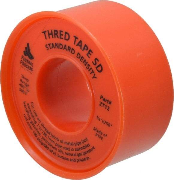 Federal Process - 3/4" Wide x 250" Long General Purpose Pipe Repair Tape - 3 mil Thick, -450 to 550°F, White - Americas Industrial Supply