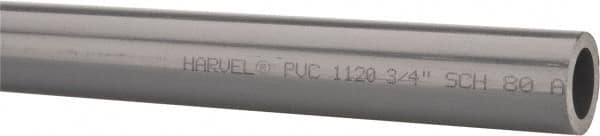 Made in USA - 3/4" Pipe, 60" Long PVC Unthreaded Plastic Pipe Nipple - 690 Max psi, 0.724" ID x 1.05" OD, Schedule 80, Gray - Americas Industrial Supply