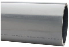 Made in USA - 8" Pipe, 60" Long PVC Unthreaded Plastic Pipe Nipple - 250 Max psi, 7.565" ID x 8-5/8" OD, Schedule 80, Gray - Americas Industrial Supply