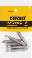 DeWALT - #2 Phillips Screwdriver Bit - 1/4" Drive, 2" OAL - Americas Industrial Supply