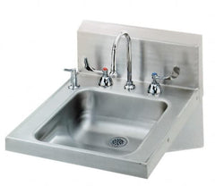 Eagle MHC - 14" Long x 16" Wide Inside, 1 Compartment, Grade 304 Stainless Steel Stainless Steel ADA Lavatory Sink-Wall Mount - 18 Gauge, 24-1/8" Long x 19" Wide Outside, 6" Deep - Americas Industrial Supply