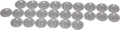Value Collection - 1-1/4" High x 1-1/4" Long, 151 to 175, English Safety & Facility Numbered Tag - 1 Side, Aluminum - Americas Industrial Supply