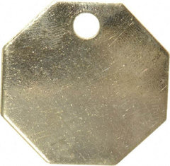 C.H. Hanson - 1-1/4 Inch Diameter, Octagonal, Brass Blank Metal Tag - Blank, 50 Pieces - Americas Industrial Supply