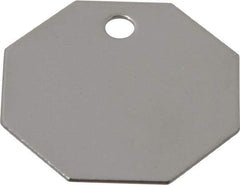C.H. Hanson - 1-1/2 Inch Diameter, Octagonal, Stainless Steel Blank Metal Tag - Blank, 25 Pieces - Americas Industrial Supply