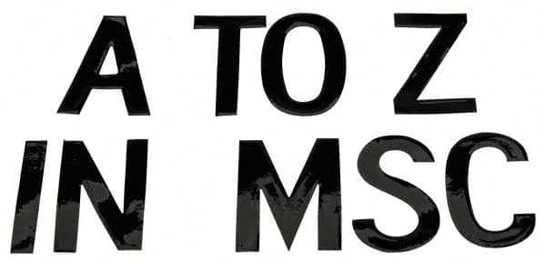 Made in USA - Letter Label - Legend: Letter Set, English, Black - Americas Industrial Supply
