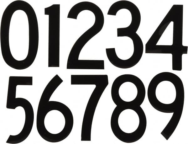 Made in USA - Letter Label - Legend: Number Set, English, Black - Americas Industrial Supply