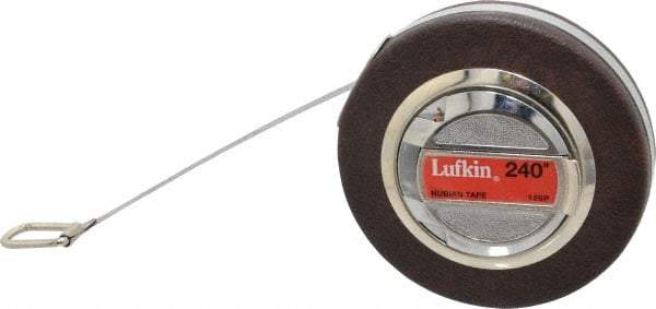 Lufkin - 1/64 Inch Graduation, 240 Inch Measurement, Steel Diameter Tape Measure - 3/8 Inch Wide, 0.008 Inch Thick - Americas Industrial Supply