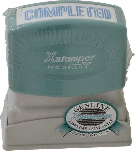 Value Collection - Completed, Blue Pre-Inked Stamp - 1/2 Inch Wide x 1-5/8 Inch Long - Americas Industrial Supply