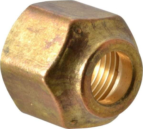 Cerro - 5/8 x 1/2" Tube OD, 45° Brass Flared Tube Refrigeration Nut - Compression Ends - Americas Industrial Supply