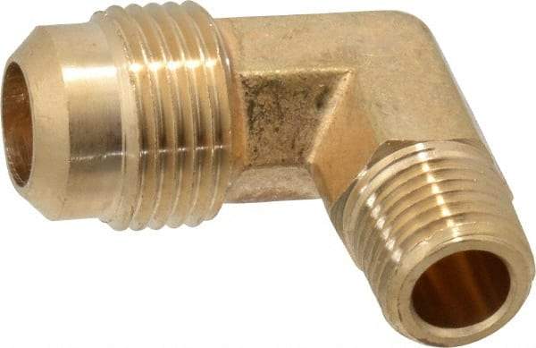 Cerro - 1/2" Tube OD, 45° Brass Flared Tube Male Elbow - 1/4 Flare x MIP Ends - Americas Industrial Supply