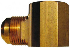 Cerro - 1/2" Tube OD, 45° Brass Flared Tube Female Elbow - 3/4 Flare x FIP Ends - Americas Industrial Supply
