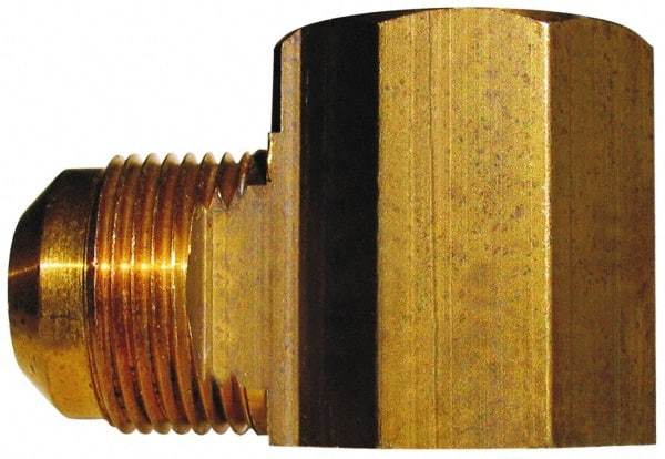 Cerro - 3/8" Tube OD, 45° Brass Flared Tube Female Elbow - 1/2 Flare x FIP Ends - Americas Industrial Supply