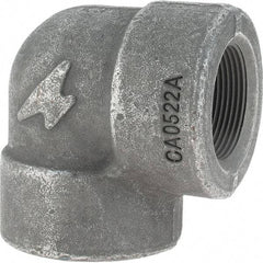 Made in USA - Size 1-1/2", Class 3,000, Forged Carbon Steel Black Pipe 90° Elbow - 925 psi, Threaded End Connection - Americas Industrial Supply