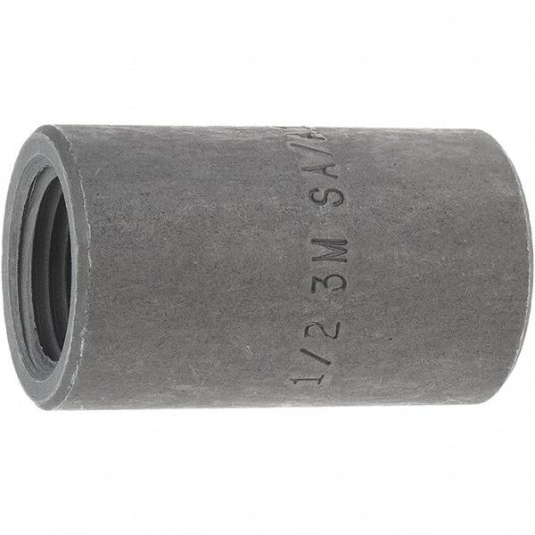 Made in USA - Size 1/2", Class 3,000, Forged Carbon Steel Black Pipe Coupling - 925 psi, Threaded End Connection - Americas Industrial Supply