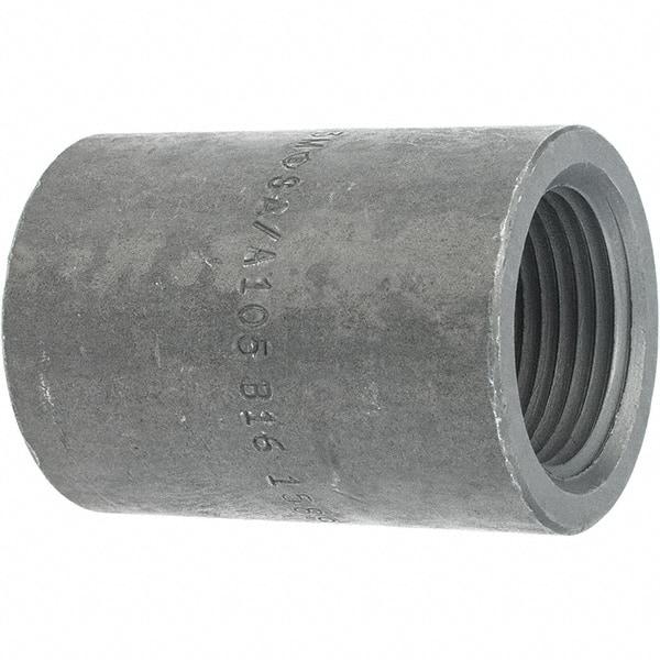 Made in USA - Size 1", Class 3,000, Forged Carbon Steel Black Pipe Coupling - 925 psi, Threaded End Connection - Americas Industrial Supply