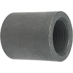Made in USA - Size 1-1/4", Class 3,000, Forged Carbon Steel Black Pipe Coupling - 925 psi, Threaded End Connection - Americas Industrial Supply