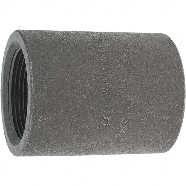 Made in USA - Size 1-1/2", Class 3,000, Forged Carbon Steel Black Pipe Coupling - 925 psi, Threaded End Connection - Americas Industrial Supply