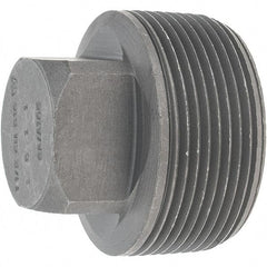 Made in USA - Size 1-1/2", Class 3,000, Forged Carbon Steel Black Pipe Square Plug - 925 psi, Threaded End Connection - Americas Industrial Supply