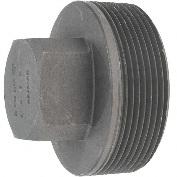 Made in USA - Size 2", Class 3,000, Forged Carbon Steel Black Pipe Square Plug - 925 psi, Threaded End Connection - Americas Industrial Supply