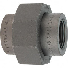 Made in USA - Size 1", Class 3,000, Forged Carbon Steel Black Pipe Union - 925 psi, Threaded End Connection - Americas Industrial Supply