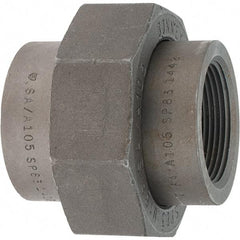 Made in USA - Size 1-1/2", Class 3,000, Forged Carbon Steel Black Pipe Union - 925 psi, Threaded End Connection - Americas Industrial Supply