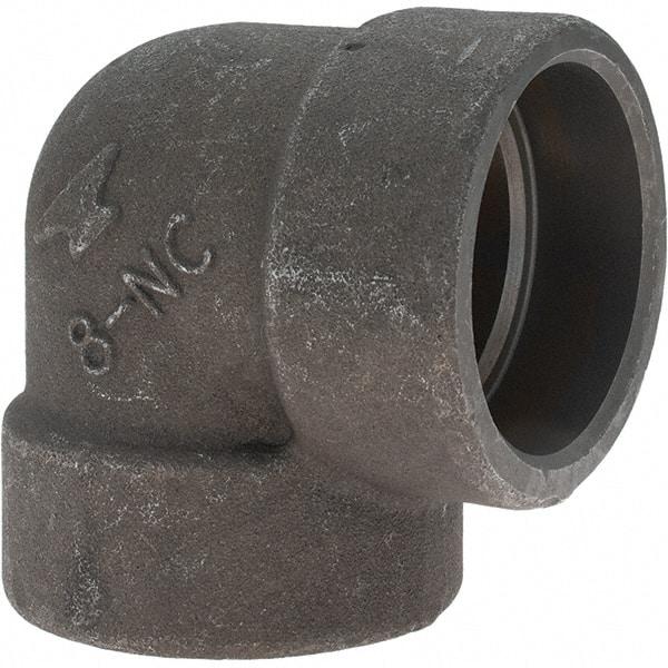 Made in USA - Size 2", Class 3,000, Forged Carbon Steel Black Pipe 90° Elbow - 925 psi, Socket Weld End Connection - Americas Industrial Supply