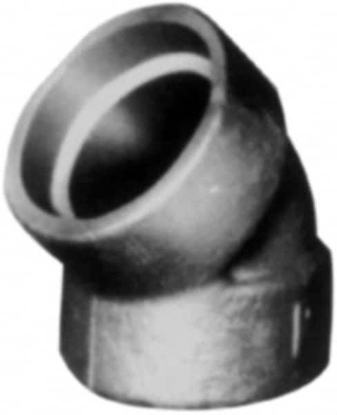 Made in USA - Size 1", Class 3,000, Forged Carbon Steel Black Pipe 45° Elbow - 925 psi, Socket Weld End Connection - Americas Industrial Supply
