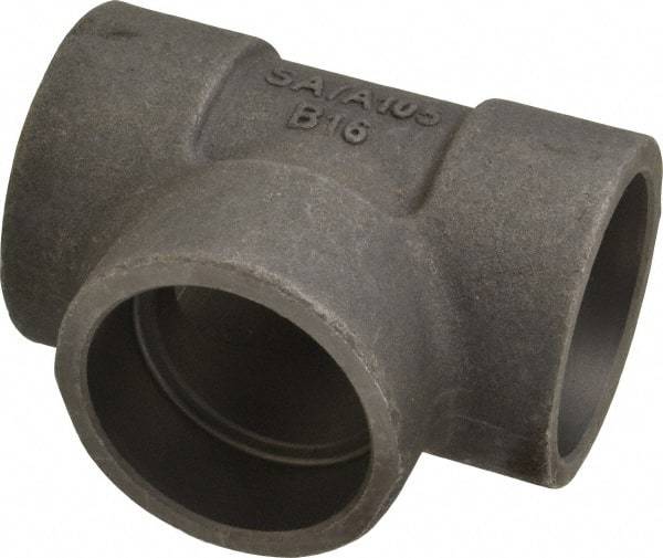 Made in USA - Size 2", Class 3,000, Forged Carbon Steel Black Pipe Tee - 925 psi, Socket Weld End Connection - Americas Industrial Supply