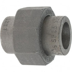 Made in USA - Size 1/2", Class 3,000, Forged Carbon Steel Black Pipe Union - 925 psi, Socket Weld End Connection - Americas Industrial Supply