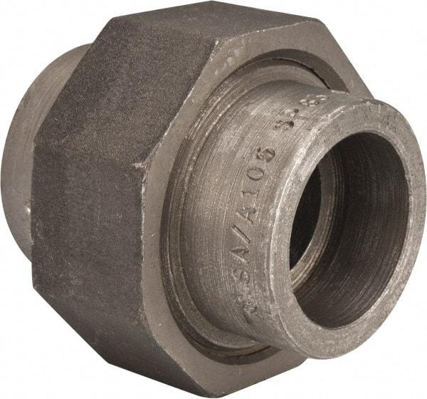 Made in USA - Size 1", Class 3,000, Forged Carbon Steel Black Pipe Union - 925 psi, Socket Weld End Connection - Americas Industrial Supply