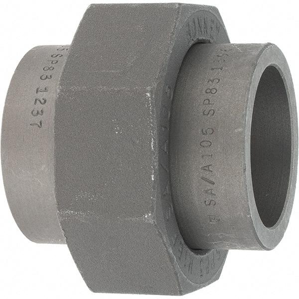 Made in USA - Size 1-1/2", Class 3,000, Forged Carbon Steel Black Pipe Union - 925 psi, Socket Weld End Connection - Americas Industrial Supply