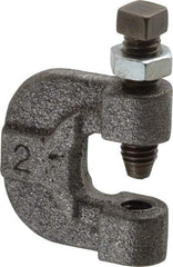 Made in USA - 3/4" Max Flange Thickness, 3/8" Rod C-Clamp with Locknut - 400 Lb Capacity, Ductile Iron - Americas Industrial Supply