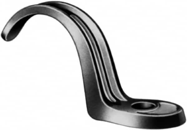 Made in USA - 2" Pipe, Malleable Iron, Black Plated" Pipe or Conduit Strap - 1 Mounting Hole - Americas Industrial Supply