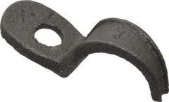 Made in USA - 1/2" Pipe, Malleable Iron, Black Plated" Pipe or Conduit Strap - 1 Mounting Hole - Americas Industrial Supply