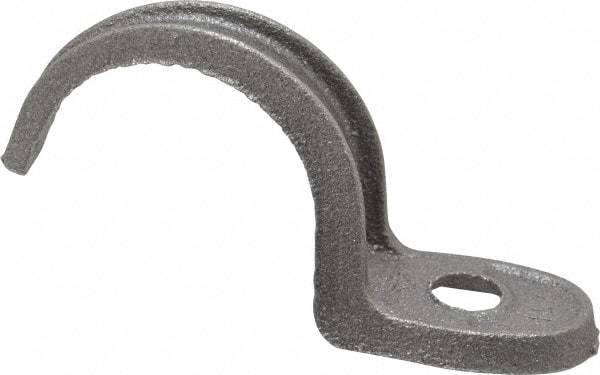 Made in USA - 1-1/2" Pipe, Malleable Iron, Black Plated" Pipe or Conduit Strap - 1 Mounting Hole - Americas Industrial Supply